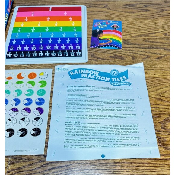 Learning Resources Rainbow Fraction Plastic Tiles Activity Set - Picture 5 of 6